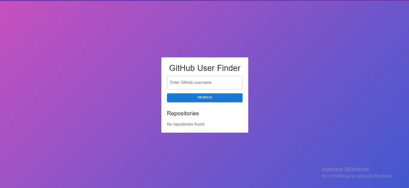 GITHUB USER FINDER